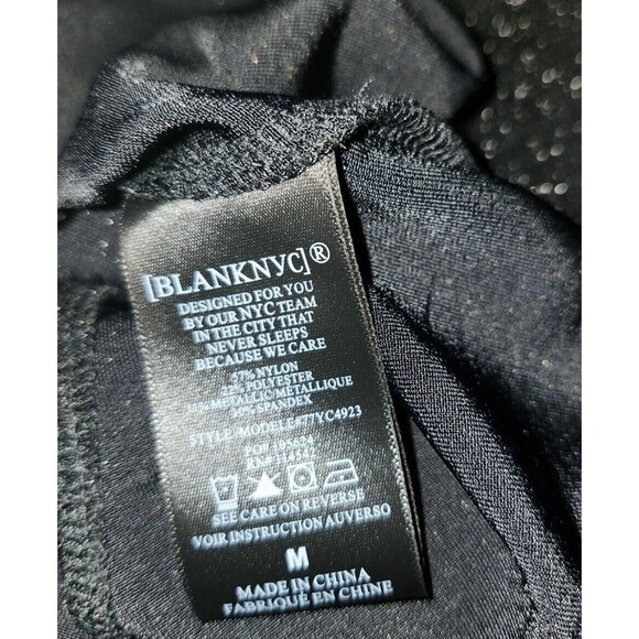 BlankNYC Sheer Bodysuit Women's Size M Manhattan Sparkle Mockneck Glam Party - Picture 6 of 7